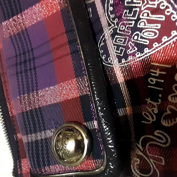 Coach Purple and Red Plaid Crossbody Bag - Picture 3 of 14